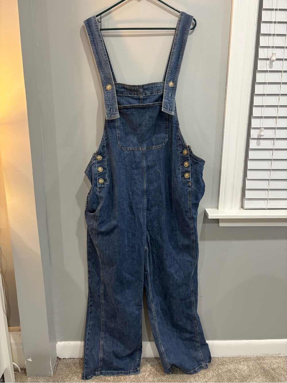 Molly Yeh Women's Easy Denim Overalls Plus Size 2X Wide leg adjustable straps - Picture 14 of 16
